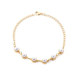 Pulsera de Perlas de Circonio y Cimofano, Chapada en Oro de 18K, de Acero Inoxidable para Mujer - Product Image 2