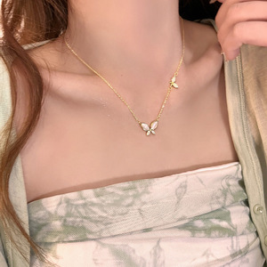 Colliers Papillon Œil de Chat Extravagants pour Femmes et Filles, Style Ins, Chaîne Plaqué Argent, Bijoux Cadeau - Product Image 3