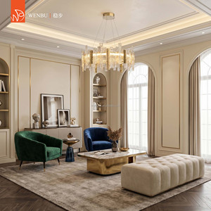 Luxury Chandelier Round Handcrafted Glass Chandelier Clear Champagne Gold for Villa - Product Image 5