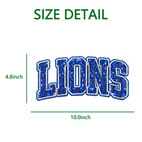 Patchs brodés personnalisés à sequins Aigles Lions Panthers Cowboys Lettres universitaires thermocollants pour vestes Jour de match