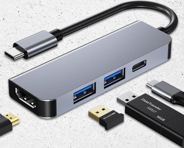 Multifunctional Four in One 4in1 Usb C Hub 4K Type-C Docking Station Adapter Compatible for Macbook,Laptop