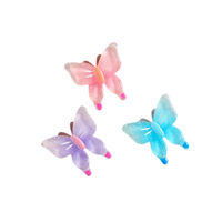 Breloques papillon transparentes en résine à paillettes, petites breloques DIY pour bijoux, accessoires pour coques de téléphone style crème, aimants de réfrigérateur, boucles de chaussures