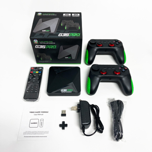เครื่องเล่นเกมทีวี US Local Stock G36 PRO กล่องรับสัญญาณ 4K ระบบคู่ 128G เกมเรโทร พร้อมคอนโทรลเลอร์ไร้สาย 2 ตัว สำหรับเล่นเกมที่บ้าน - Product Image 1