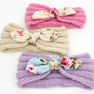 Vente chaude Hiver Oreilles De Lapin Turban Nouveau Design Tricoté Bébé <span class=keywords><strong>Bandeau</strong></span> avec Arc Réchauffeur Bébé <span class=keywords><strong>Bandeau</strong></span> - Product Image 4