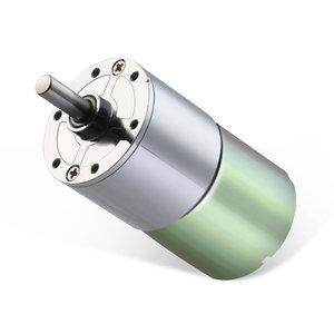 Moteur à engrenages CC 12V 5 tr/min, diamètre 37 mm, fixation par bride, micro-moteur électrique à aimant permanent et balais - Product Image 1