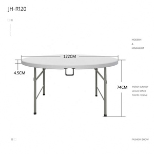 Tables en plastique de 8 pieds, tables rondes pliantes de <span class=keywords><strong>6</strong></span> pieds pour 10 <span class=keywords><strong>personnes</strong></span> - Product Image 2