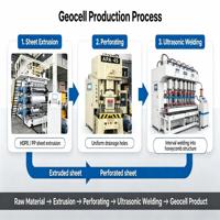 Machine d'extrusion monovis PE/PP pour la production de profilés géocellulaires et de feuilles de paille, co-extrusion multicouche, économe en énergie, faible bruit