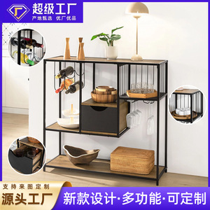 Cross-border best-selling <b>kitchen</b> storage <b>rack</b>, steel and wood combination, no drilling required, multi-layer multi-functional - Product Image 5