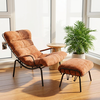 Chaise longue inclinable et berçante modulaire moderne en métal capitonnée – Canapé paresseux convertible pour chambre à coucher, mobilier de loisirs et de salle à manger