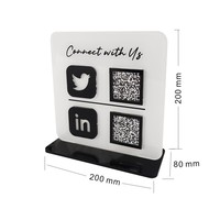 Modèle de signe de médias sociaux personnalisé d'affichage de Code QR de médias sociaux signe de Code QR signe d'affaires de médias sociaux support de bloc de Logo acrylique