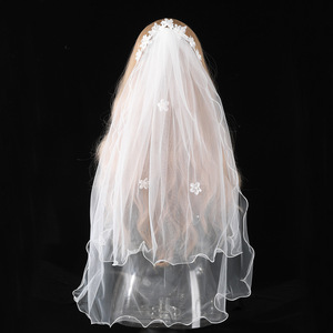 Voile de mariage longueur de taille courte <span class=keywords><strong>mariée</strong></span> <span class=keywords><strong>cheveux</strong></span> accessoires <span class=keywords><strong>mariée</strong></span> tulle peigne et bord crayon - Product Image 1