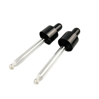 Fournisseur 18/410 20/410 pipette compte-gouttes en verre blanc noir compte-gouttes en plastique lisse avec pipette en verre pour huile cosmétique