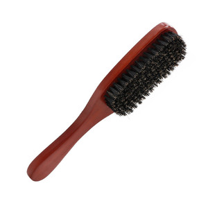 Usine de vente en gros, coiffeur professionnel en bois, barbe carrée, logo, poils de sanglier, brosse à barbe - Product Image 3