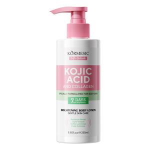 Loción corporal aclarante con ácido kójico y colágeno de 250 ml, marca privada certificada por Bpom, para todo tipo de piel, con aroma a rosas. - Product Image 6