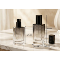 Vente en gros de flacons compte-gouttes carrés en verre épais de 30 ml et 50 ml pour huile essentielle, mascara, gouttes pour les yeux et poudre libre