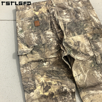 Pantalon cargo empilé camouflage de chasse, taille mi-haute, en denim vintage personnalisé, 100% coton biologique écologique, épais, pour l'automne, couleur