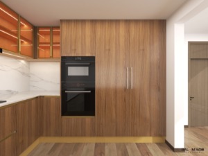 Armadio da <span class=keywords><strong>cucina</strong></span> Design nordico in melamina bianco a forma di L <span class=keywords><strong>mobili</strong></span> da <span class=keywords><strong>cucina</strong></span> per piccoli spazi - Product Image 3