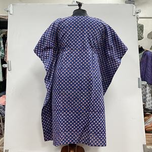 Vestido Kaftan Modesto Estampado Floral Hecho a Mano de Primera Calidad, Falda de Algodón de 1 Pieza para Uso Diario de Verano para Mujer - Product Image 6