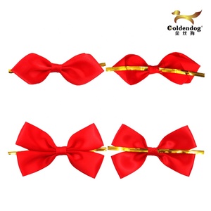 Barato <span class=keywords><strong>de</strong></span> fábrica al por mayor envoltura <span class=keywords><strong>de</strong></span> regalo Twist Tie Bows Borgoña Premade Craft Bows Ribbon Bow Christmas Ribbon para decorar - Product Image 4