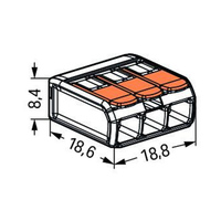 Connecteur Wago 3 Pôles Original 221-413 en Plastique pour Fil Électrique avec Leviers de Manœuvre, En Stock