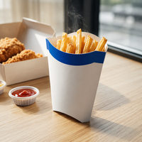 Boîte d'emballage pour frites en vrac OEM ODM personnalisée, impression couleur CMYK, matériau kraft compostable, logo personnalisé, restauration rapide