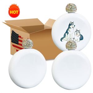 Flacon à liqueur rond unique de 5 oz vierge pour sublimation, idéal pour les cadeaux de mariage, les cadeaux pour hommes et les fêtes de Noël - Product Image 2
