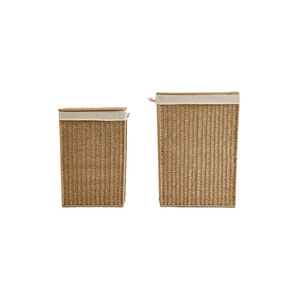 Foldable Woven Laundry <b>Basket</b> With Lid <b>Large</b> Capacity Rectangle Cotton Fabric Clothing Organizer Storage <b>Basket</b> Bobai Origin - Product Image 5