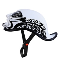 Casque de sécurité demi-face pour moto, scooter électrique/vélo électrique, coque ABS, sans visière, motif crâne, toutes saisons