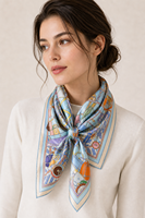 Mode 100% Mulberry zijden jacquard sjaal 65*65cm zijden vierkante sjaal |   Op maat gemaakte luxe zijden sjaals groothandel OEM | ODM