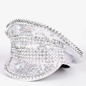 Sombrero de Capitán con Lentejuelas y Pedrería, Estilo Marinero <span class=keywords><strong>Militar</strong></span> Brillante, para Despedida de Soltera, <span class=keywords><strong>Accesorios</strong></span> para Mujer - Product Image 1