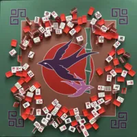 Jeu de Mahjong Américain de Luxe en Caoutchouc Violet, 166 Tuiles, Résistant à l'Eau, Durable, Thème Lapin Croisé, Jeu de Société de Table
