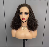 5*5 perruque de cheveux humains avant de lacet noué100 % vierge cheveux humains dentelle transparente Pixie Curl perruques pour les femmes noires