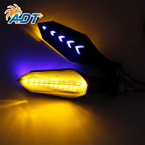 ไฟเดย์ไลท์ ADT แบบสองสี 17led สีฟ้า พร้อมไฟเลี้ยวแบบไดนามิกสีเหลือง สำหรับมอเตอร์ไซค์ - Product Image 6