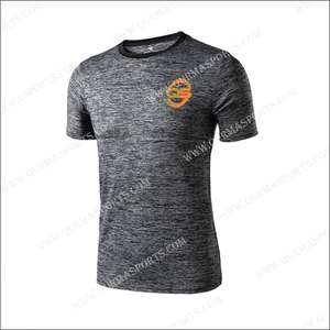 T-shirt de compression unisexe à manches courtes pour la gym et le fitness, respirant, grande taille, séchage rapide, 100 % coton, pour la musculation - Product Image 6