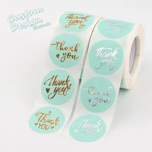 Roll Sticker Customized Printing Custom Label thank you Stickers Gold goil Packaging Labels for Logo Gift Shipping Box Perfume