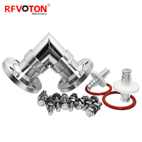 Konektor Flensa EIA 1-5/8 inci ke Konektor Flensa EIA 1-5/8 inci, Adaptor Koaksial RF Sudut Kanan dengan 4 Lubang, Adaptor 90 Derajat