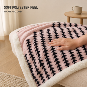 Manta de Sherpa de doble cara con estampado de árboles rosas, cálida para dormitorio, envío rápido desde Polonia, stock UE - Product Image 5