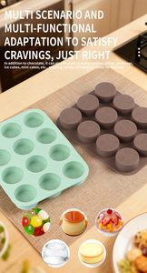 Moule à gâteau en silicone gaufré, moule à muffins en silicone de qualité alimentaire antiadhésif, plaque de cuisson sans BPA / compatible four, micro-ondes et congélateur - Product Image 6
