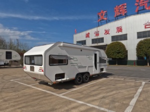 Autocaravana Moderna de Aluminio Ligera de Doble Eje, Remolque de Viaje para Campamento Todoterreno, Casa Móvil Impermeable, Caravana - Product Image 1