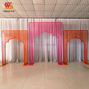 Arco Decorativo Metálico para Exteriores, Personalizable en Rosa y Naranja, Estilo Indio/Pakistaní, Fácil de Montar - Product Image 6