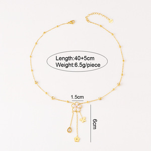 Collier avec breloques pour femmes, mode, acier inoxydable <span class=keywords><strong>de</strong></span> haute qualité, breloques en or, lune, étoile, cœur - Product Image 5