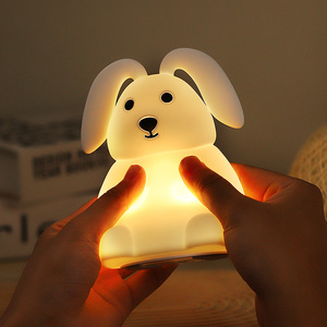 Ánh sáng ban đêm silicon thỏ thỏ vật nuôi Vườn Ươm màu sắc thay đổi oom trang trí pin ánh sáng ban đêm dễ thương Bunny trẻ em ánh sáng ban đêm - Product Image 5