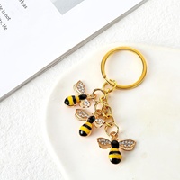 Strass abeille scintillant métal porte-clés bourdon étincelant porte-clés cristal Animal porte-clés décor pour sac sac à main portefeuille