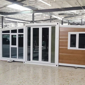 Casa de contenedores plegable de paquete plano personalizada de 40 pies <span class=keywords><strong>con</strong></span> estructura cóncava-convexa, éxito mundial para hoteles, oficinas, tiendas - Product Image 1