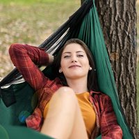 Einzelne benutzer definierte Outdoor-Camping-Hängematte mit Zubehör Tragbares leichtes 200kg schweres mücken beständiges Nylon netz