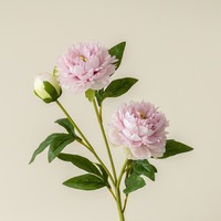 Promo! Bunga Peony Sutra Putih Pink 3 Kepala Realistis, Bunga Peony Artifisial untuk Pesta Pernikahan, Dekorasi Rumah, Hari Valentine