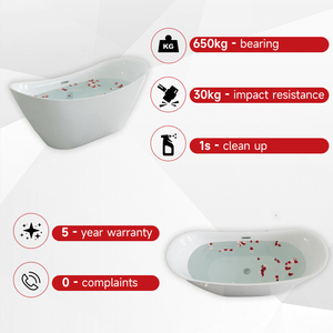 Moderno único grande independiente profundo remojo único independiente solo Feestand bañera acrílico <span class=keywords><strong>bañeras</strong></span> <span class=keywords><strong>baratas</strong></span> fabricantes para la venta - Product Image 3