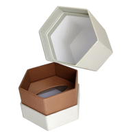 Boîte cosmétique de luxe haut de gamme recyclable en forme d'hexagone Boîte d'emballage de parfum en papier de stratification mat avec logo personnalisé gaufrage impression