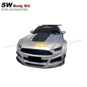 Kit carrosserie large style <span class=keywords><strong>GTR</strong></span> en fibre de verre, capot, pare-chocs, lèvre de pare-chocs, séparateur, jupes latérales, spoiler pour Ford Mustang <span class=keywords><strong>GT500</strong></span> 2015-2017 - Product Image 2