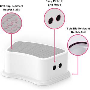 Taburete Antideslizante Apilable de Plástico para Niños, Bebés y Niños Pequeños, para Cocina, Baño, Inodoro, Taburete Bajo para el Aprendizaje del Uso del Inodoro - Product Image 4